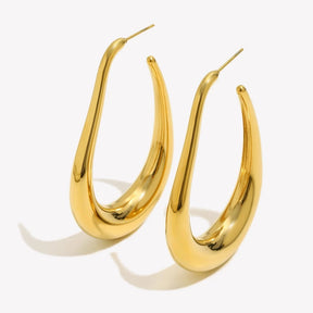 Brincos U Abstrato em Aço Inoxidável