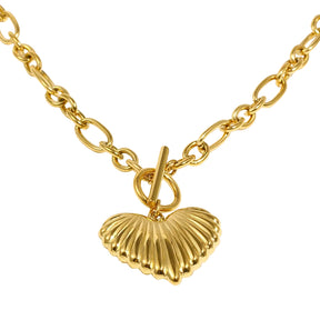 Colar em Aço Inoxidável com Pingente de Coração