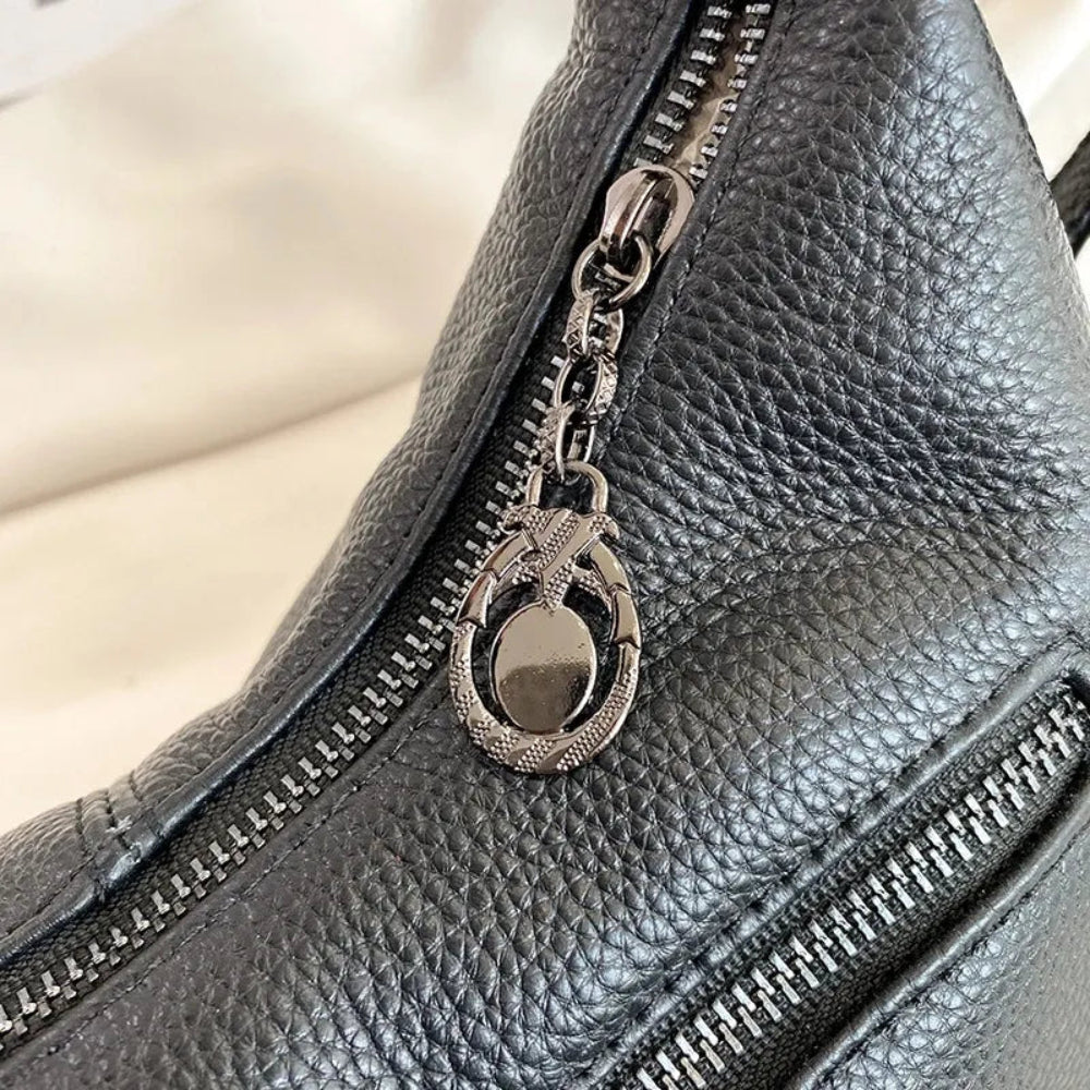 Bolsa de Luxo em Couro Genuíno com Borla para Mulheres