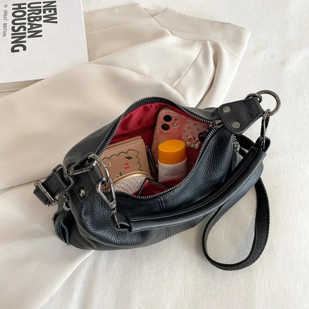 Bolsa de Luxo em Couro Legítimo com Borla para Mulheres