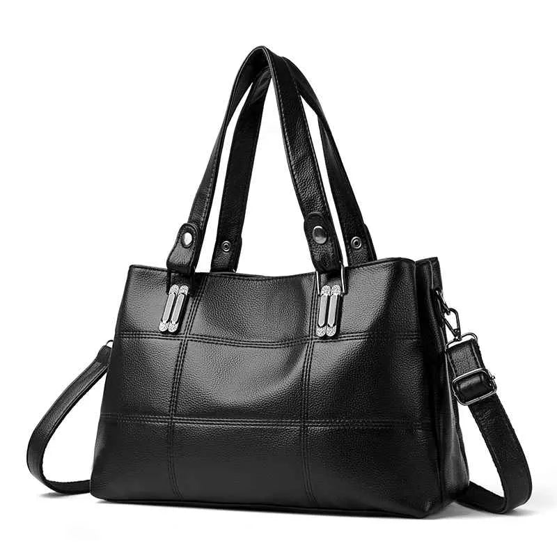 Bolsa de Ombro de Couro Macio Luxuosa