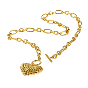 Colar em Aço Inoxidável com Pingente de Coração