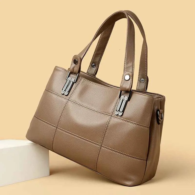 Bolsa de Ombro de Couro Macio Luxuosa