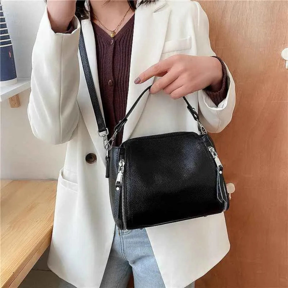 Bolsa Crossbody de Couro Legítimo Feminina de Luxo