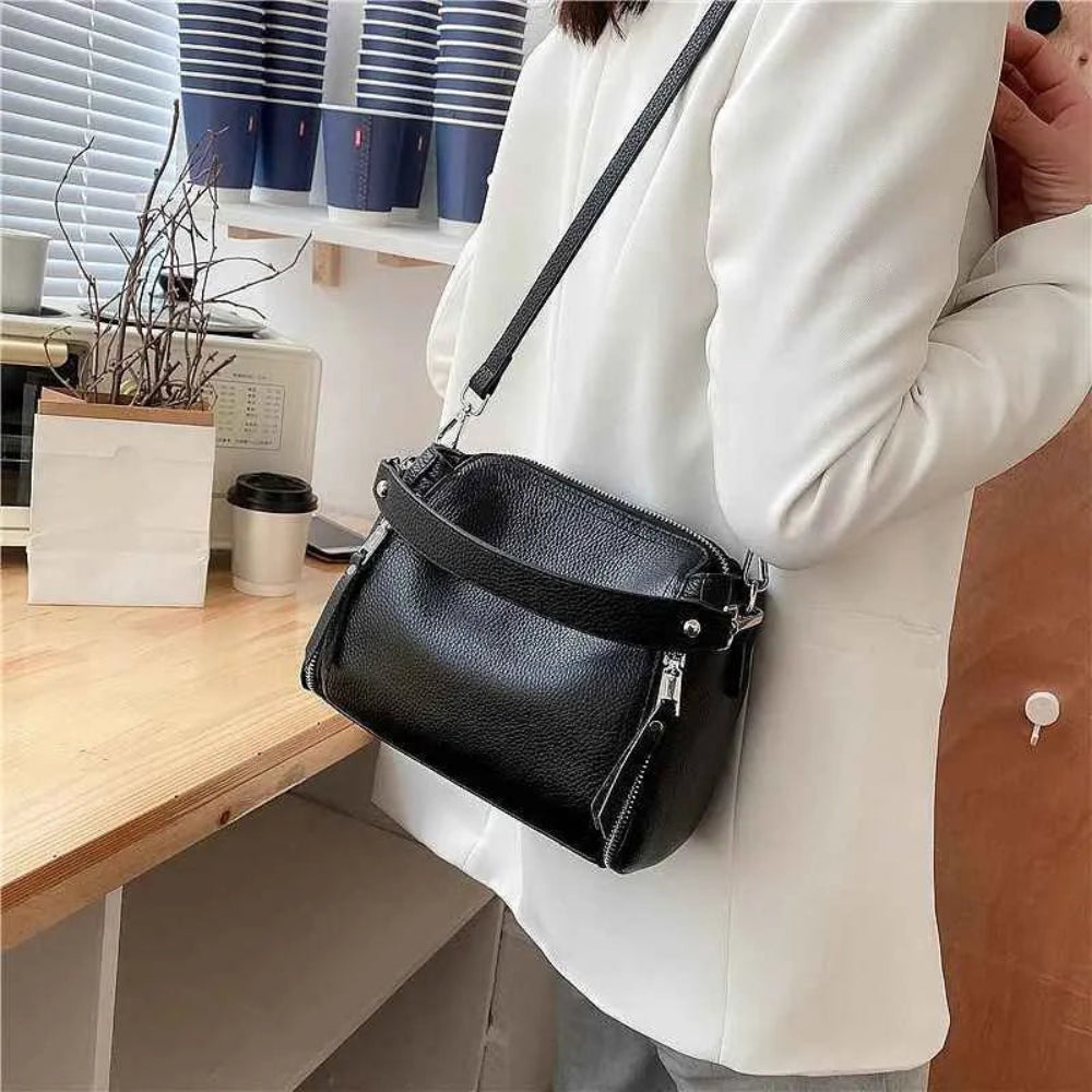 Bolsa Crossbody de Couro Legítimo Feminina de Luxo