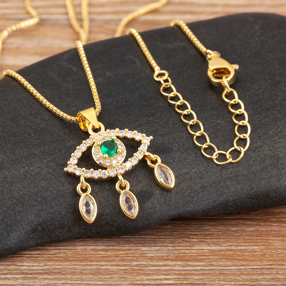 Colar Luxo Olho Grego com Strass