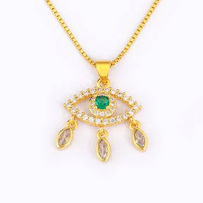Colar Luxo Olho Grego com Strass