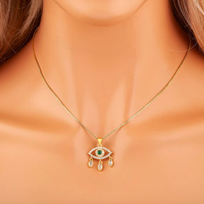 Colar Luxo Olho Grego com Strass