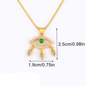 Colar Luxo Olho Grego com Strass