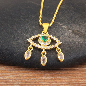 Colar Luxo Olho Grego com Strass