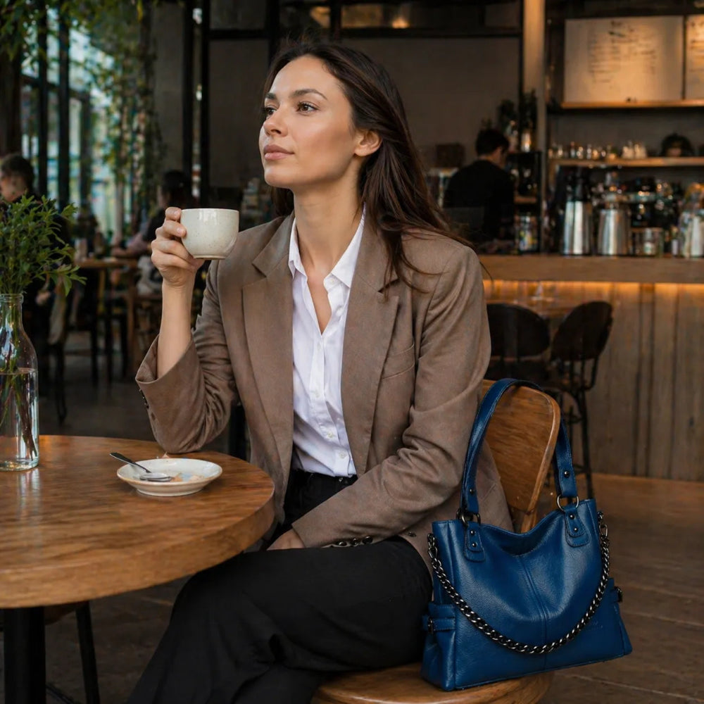Bolsa de Luxo Feminina em Couro Macio