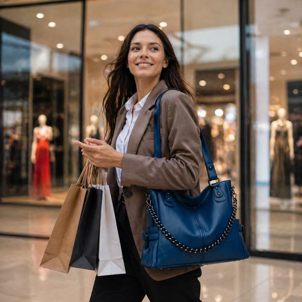 Bolsa de Luxo Feminina em Couro Macio