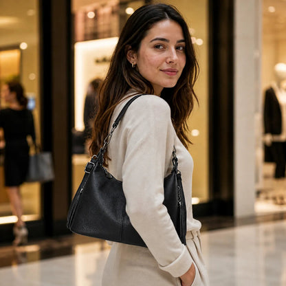 Bolsa de Luxo em Couro Legítimo com Borla para Mulheres