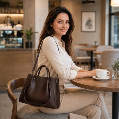 Bolsa de Ombro Luxuosa em Couro de Alta Qualidade