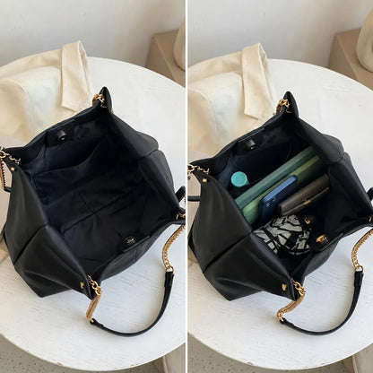 Bolsa de Ombro Elegante com Cadeado em Couro PU