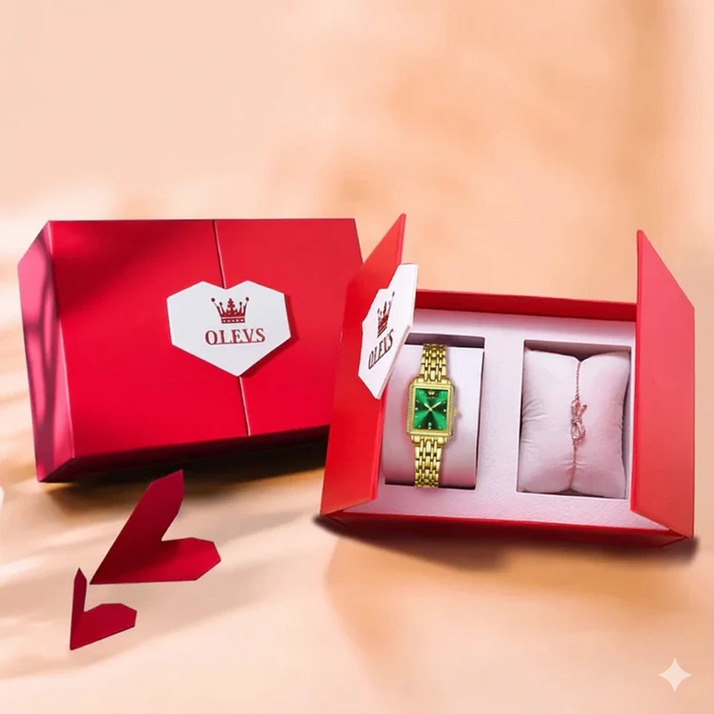 OLEVS Relógio de Luxo Feminino à Prova D'Água em Ouro