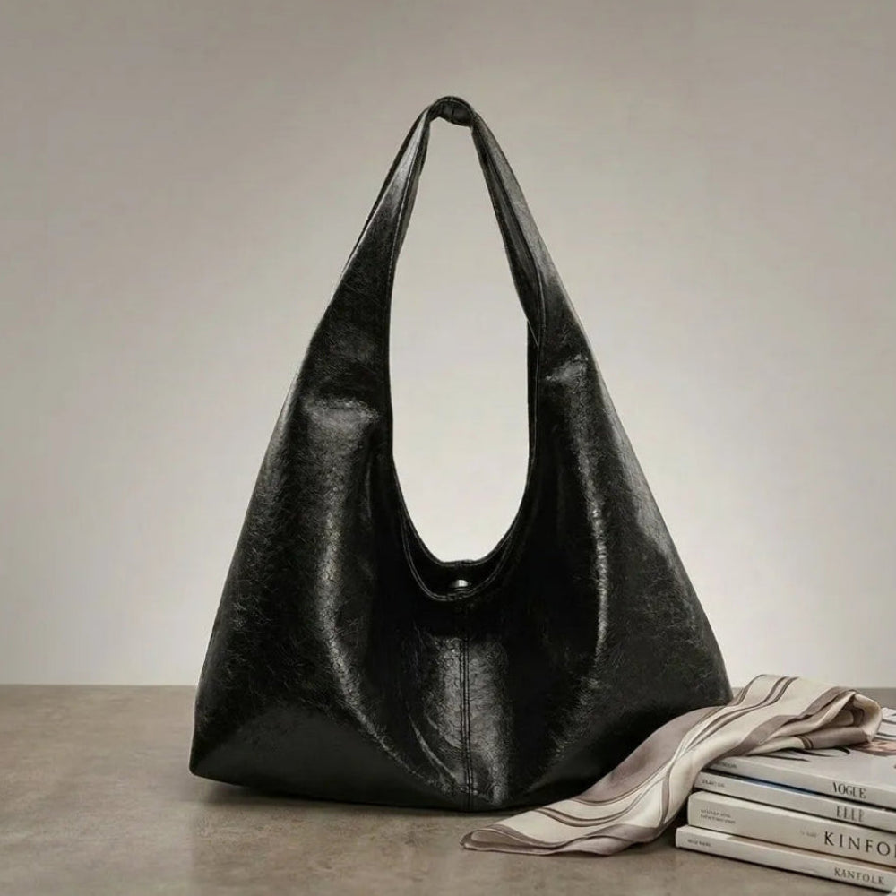 Bolsa Hobo de Couro Plutônio Elegante + Brinde Exclusivo