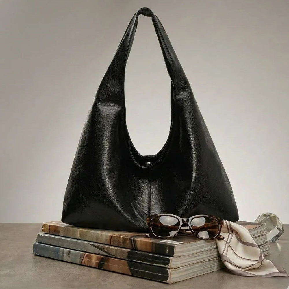 Bolsa Hobo de Couro Plutônio Elegante + Brinde Exclusivo