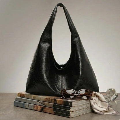 Bolsa Hobo de Couro Plutônio Elegante + Brinde Exclusivo