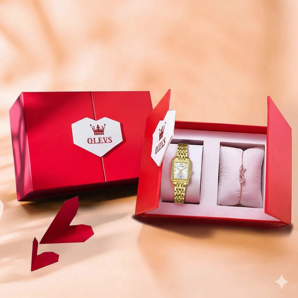 OLEVS Relógio de Luxo Feminino à Prova D'Água em Ouro