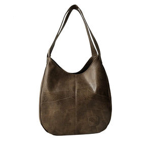 Bolsa Hobo de Couro PU Vintage Feminina