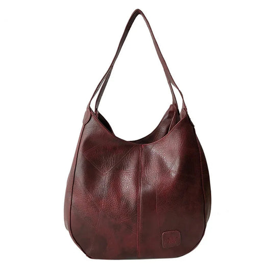 Bolsa Hobo de Couro PU Vintage Feminina