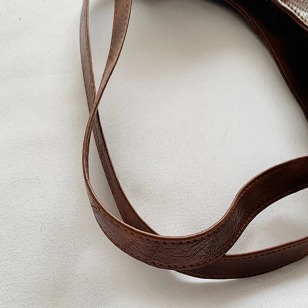 Bolsa Hobo de Couro PU Vintage Feminina