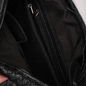 Novo couro vegano hobo saco artesanal tecido casual feminino meia lua bolsa grande capacidade retalhos zíper feminino tote sacos de ombro