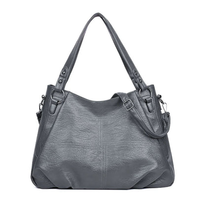 Bolsa de couro macia simples para mulheres, sacola famosa, grande capacidade, bolsas de ombro, designer de luxo, elegante, alta qualidade