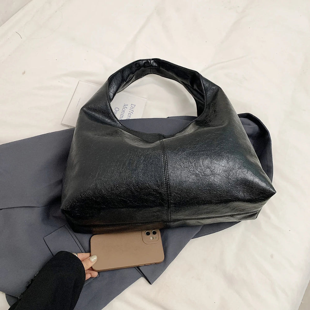 Leftside design grande couro do plutônio hobo axilas sacos senhora inverno bolsa de ombro para as mulheres 2024 nova tendência y2k bolsas e bolsas