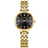 CURREN Luxo Feminino Strass Dial Relógio de Quartzo Banda de Aço Inoxidável Elegante Senhoras Relógios de Pulso