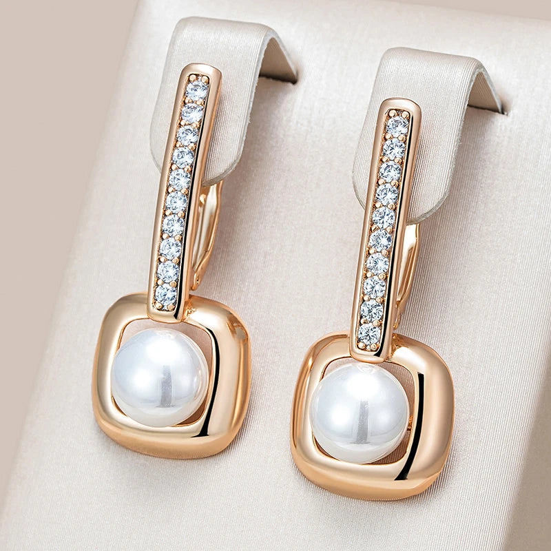 Brincos de Pérolas Vintage em Ouro Rosa 585