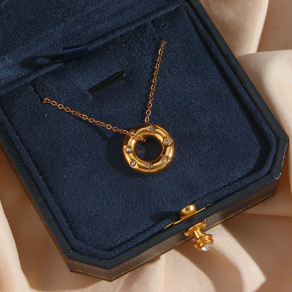 Conjunto de Joias E.B.belle Cristal Pavé Ouro
