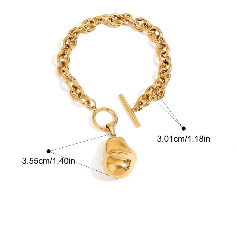 Pulseira Pingente de Aço Inoxidável com Design Exclusivo