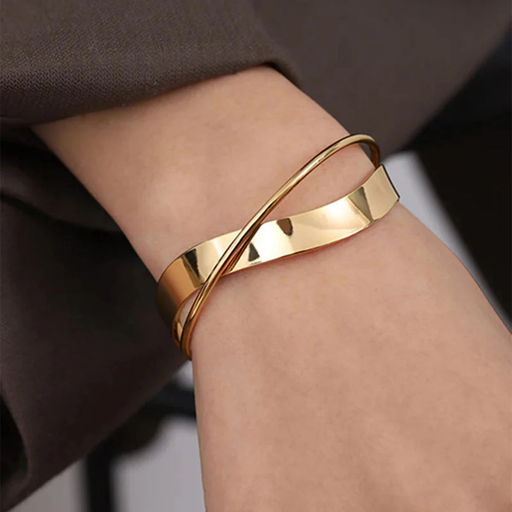 Pulseira Onda Minimalista 18K Ouro Uworld