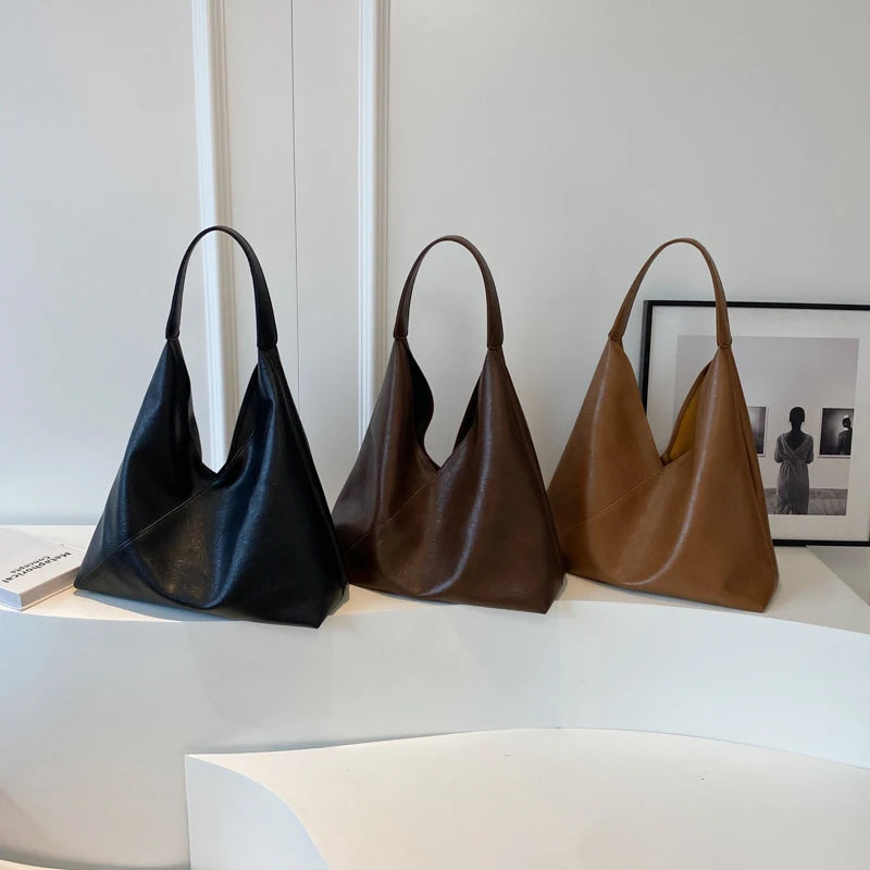 Leftside design de moda bolsa de ombro de couro para as mulheres 2023 tendência feminina simples grande axilas hobo bolsa bolsas e bolsas