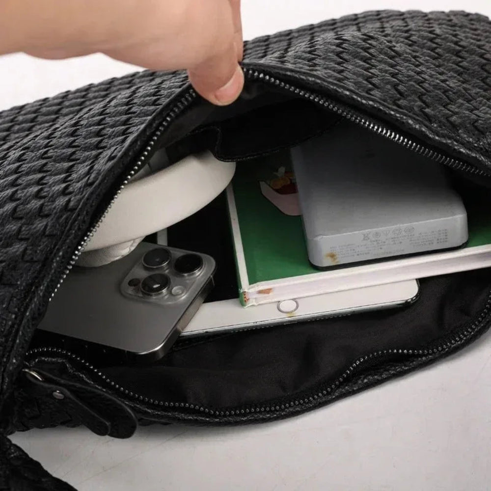 Novo couro vegano hobo saco artesanal tecido casual feminino meia lua bolsa grande capacidade retalhos zíper feminino tote sacos de ombro