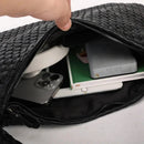 Novo couro vegano hobo saco artesanal tecido casual feminino meia lua bolsa grande capacidade retalhos zíper feminino tote sacos de ombro