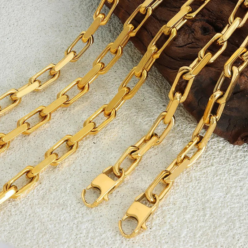 Conjunto de Joias em Aço Inoxidável Banhado a Ouro