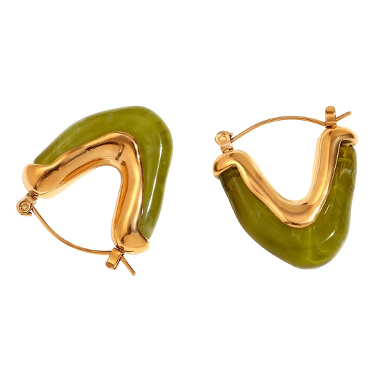 Brincos em Aço inoxidável com Acrílico