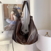 Leftside design de alta capacidade couro do plutônio hobo axilas sacos senhora inverno bolsa ombro para as mulheres 2025 luxo cor sólida bolsas