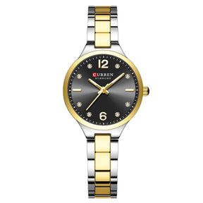 Curren relógios de marca de luxo para mulheres vestido simples quartzo relógio de pulso de aço inoxidável com mãos luminosas relógio feminino