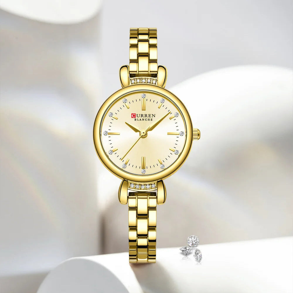 Relógio Feminino Curren Luxuoso com Strass Brilhante