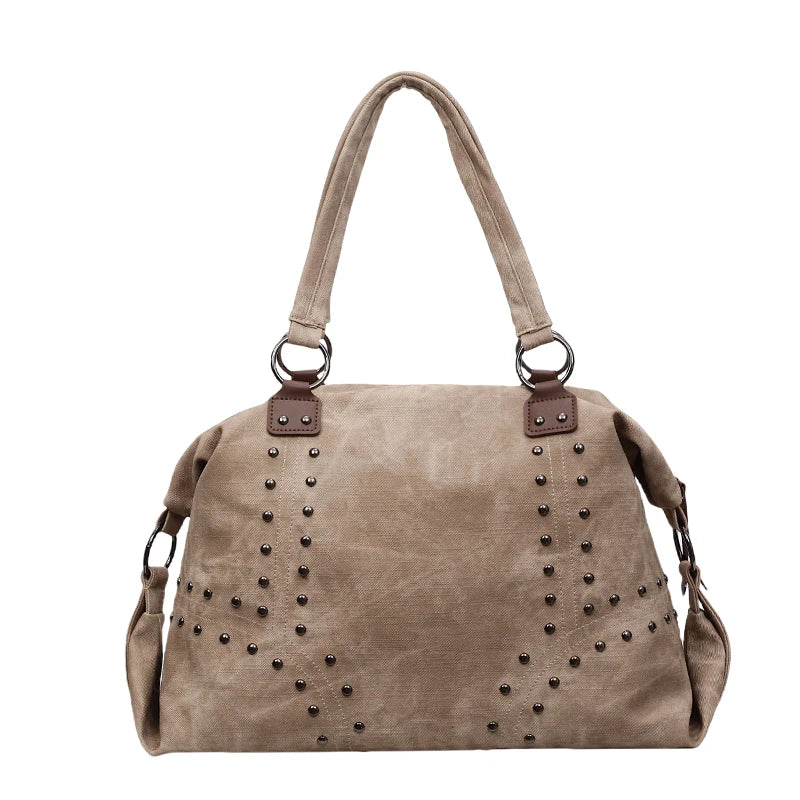 Leftside alta capacidade rebites design couro do plutônio travesseiro sacos para as mulheres 2025 novo estilo punk tendência feminina bolsa de ombro bolsas