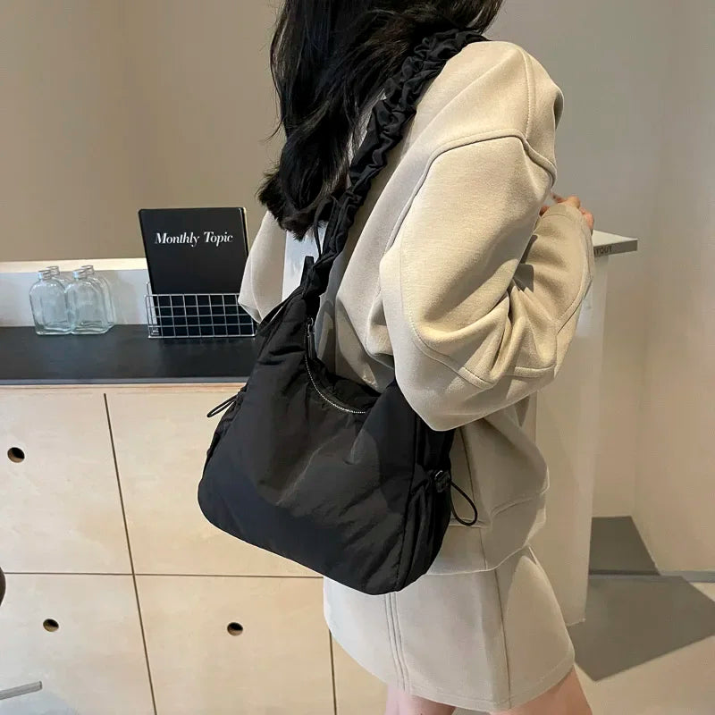 Leftside design macio pano pequeno shopper compras axilas sacos senhora bolsa de ombro para as mulheres 2024 tendência moda y2k bolsas