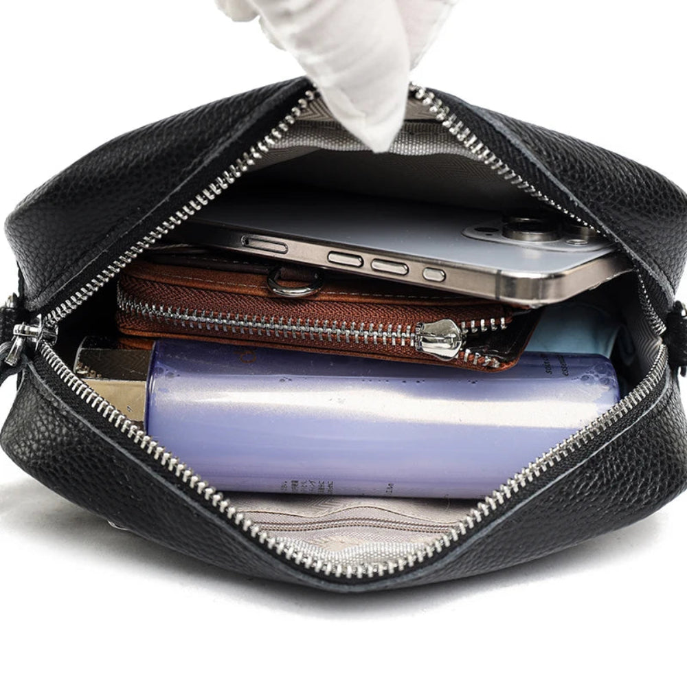 Luxo couro genuíno sólido crossbody sacos de ombro para as mulheres 2024 alta qualidade bolsas couro vaca feminino mensageiro tote sac