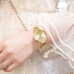 Relógio Feminino Curren Luxo com Strass e Aço Inoxidável