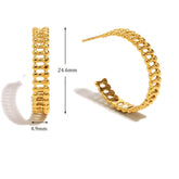 Ebbelle Brinco distintivo statememt em forma de C oco para mulheres metal banhado a ouro 18K joias para orelha da vida diária