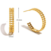 Ebbelle Brinco distintivo statememt em forma de C oco para mulheres metal banhado a ouro 18K joias para orelha da vida diária