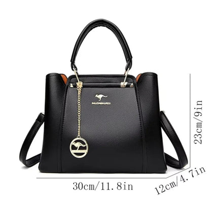 Bolsa de Couro Legítimo Luxuosa com Grande Capacidade e Design Elegante